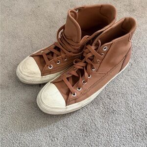 Converse High-Top Canvas Sneakers in Rust